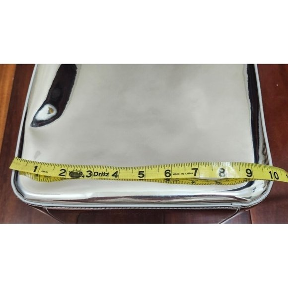 X NIHILO Silver Metallic Tote Bag Crossbody Purse Structured Modern Designer - Picture 15 of 16